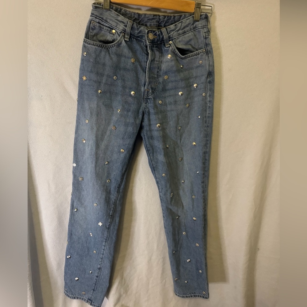 H&M Embellished Blue Jeans